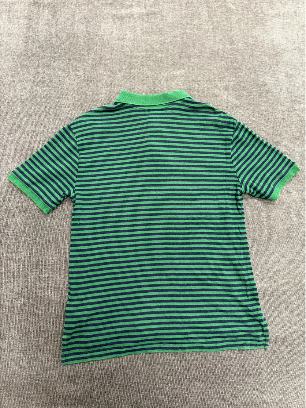 Polo Ralph Lauren Classic Fit Green and Navy Striped Polo Shirt, Youth Large